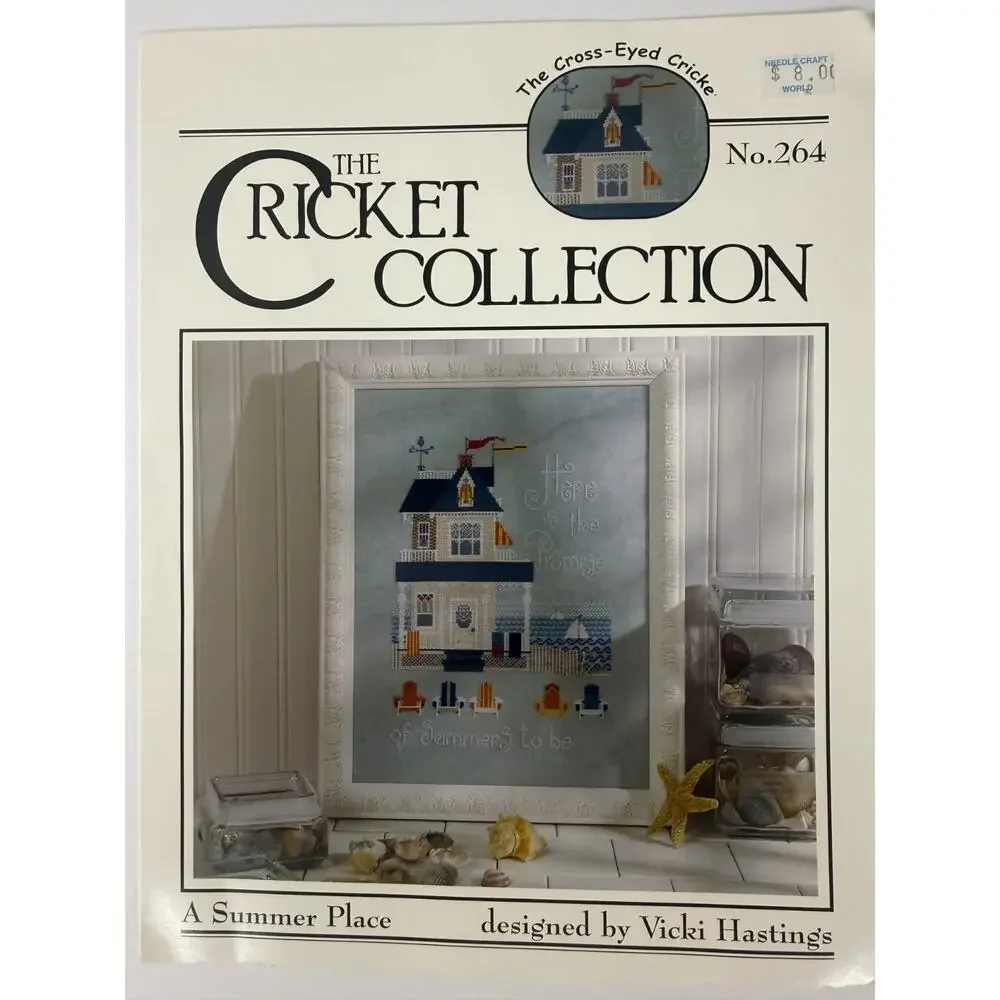 The Cricket Collection A Summer Place Cross Stitch Chart No 264 32ct Blue Linen